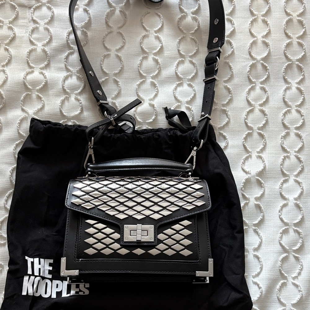 The Kooples Black and Silver Crossbody Bag- The Emily Bag